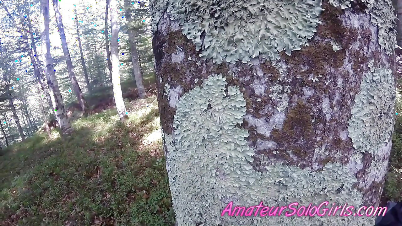 Mature man watches girl masturbate in the forest