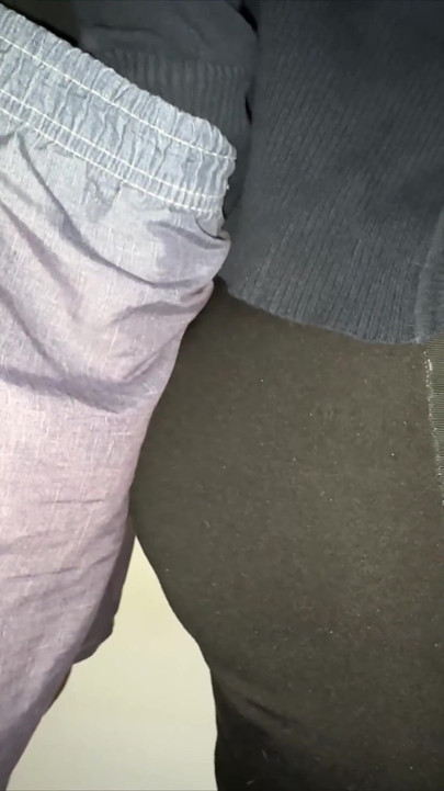 Big-bootied Girl Gropes a Stranger's Penis