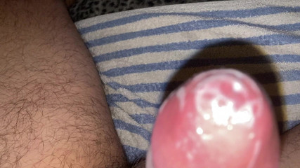 My edged cum covered rock hard cock