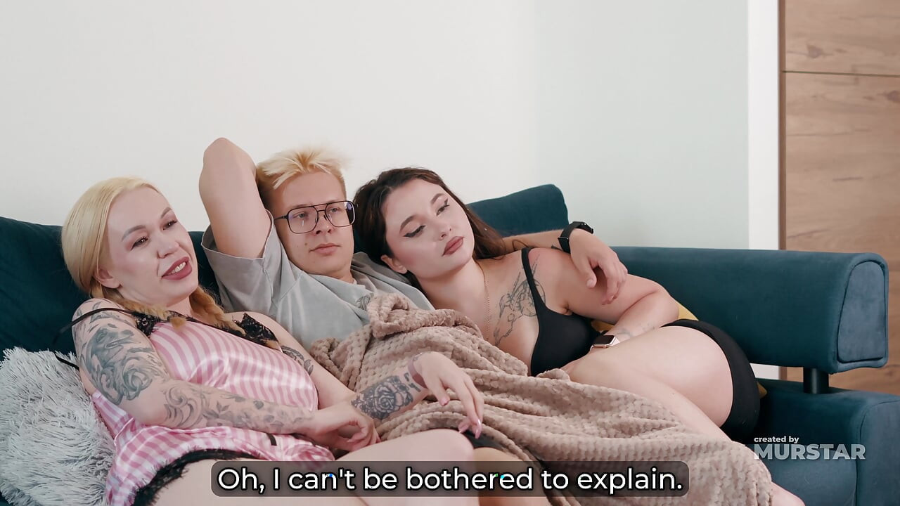 Step Sis Gives Her Step Brother a Secret Blowjob Under the Blanket While His Girlfriend Watches the Movie