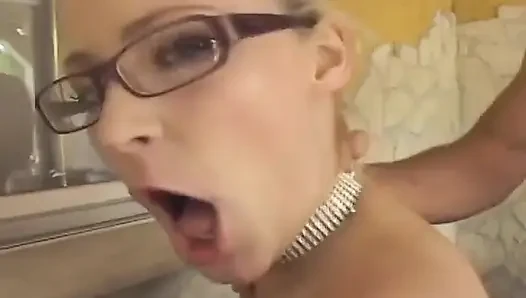 A Blonde Slut in Stockings Enjoys a Massive Cock in Her Wet Pussy