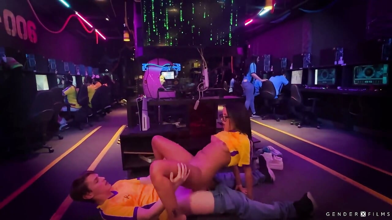 Gender X Films - E-games Trans Hottie Smashed in Computer Club by Rival While Teammates Watch!