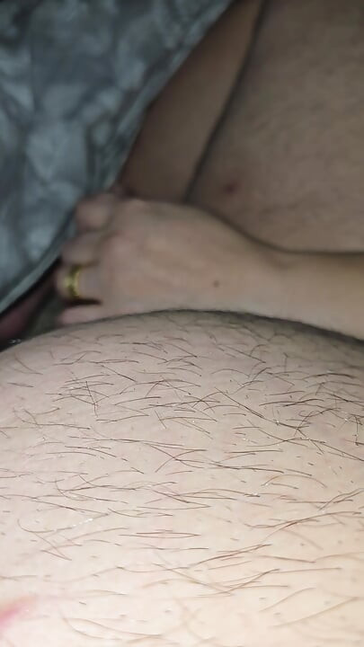 Sexy and hot step mom gives step son a perfect handjob after honeymoon