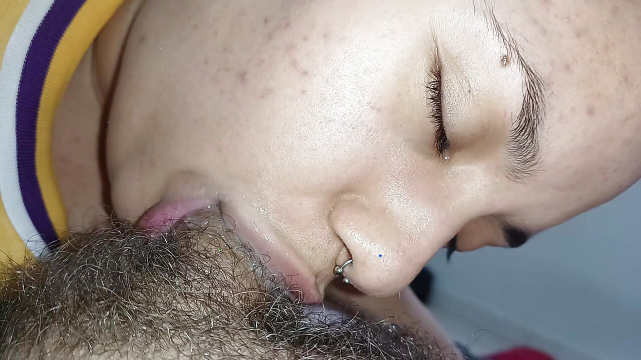 Wet blowjob, slut fucks her throat until she drools a lot all over the pervert's cock