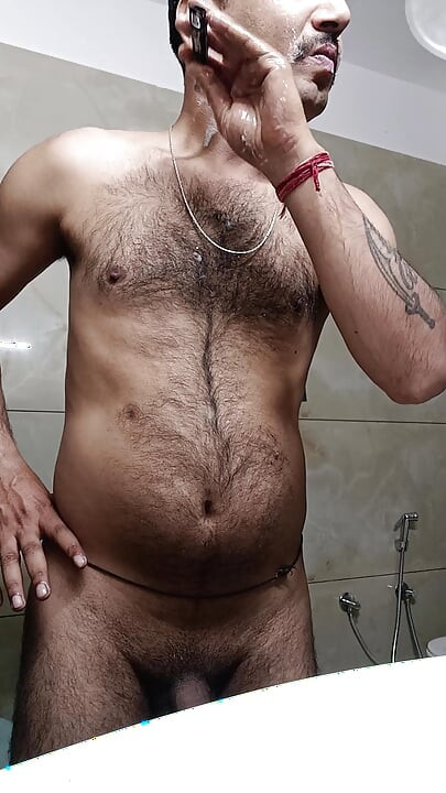 Indian police officer get shower and masterbation show