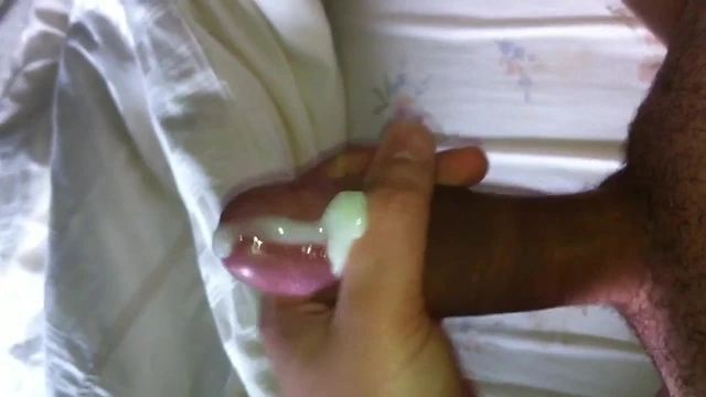 Shooting lots of thick cum