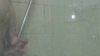 Prysznic hotelowy ze strzałem spermy