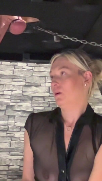 Powerful moment from "Milking table ruined orgasms session"
