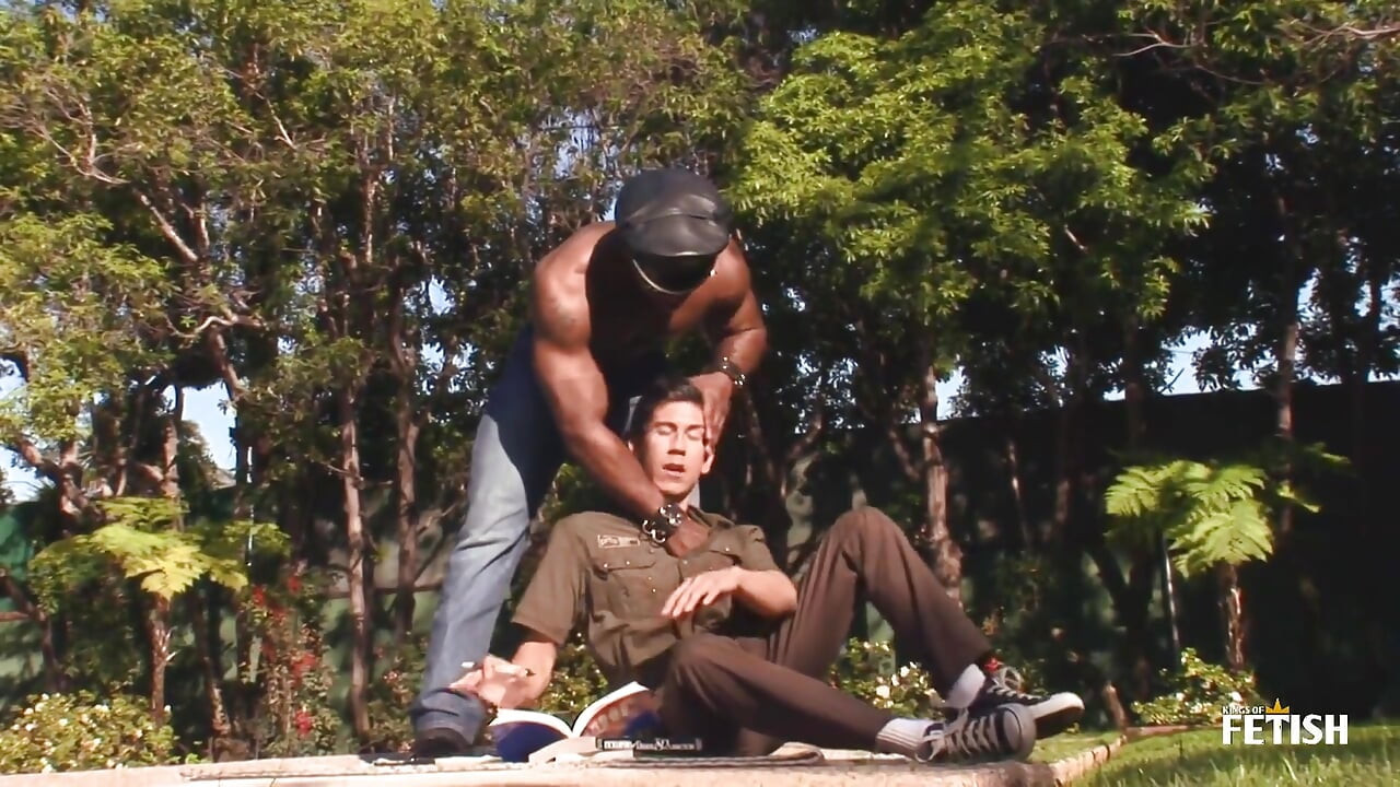 Gay white boy takes a big black cock in his tight ass