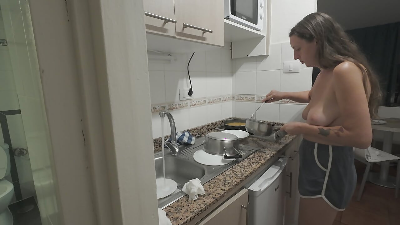 Step Daughter Cooks Dinner With Step Dad, Things Get Saucy And Start To Sizzle In The Kitchen