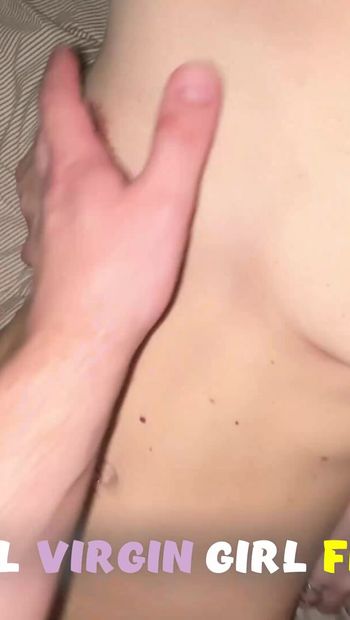 Firs time of skinny natural girl with tiny tits