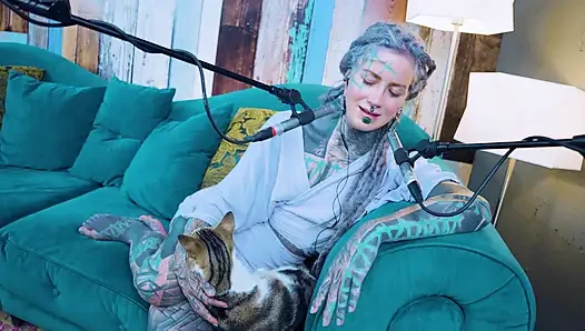 I talk about E - Empathy - ASMR podcast SFW talking goth skinny girl dreadlocks tattoo model inked girl