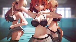 MMD R-18 Аниме-девушки сексуально танцуют, клип 261