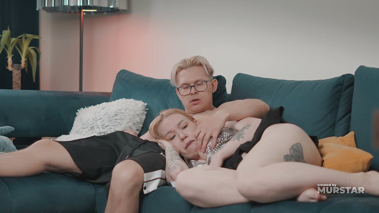 Blonde Step Mom with Huge Tits Rests on Step Son's Lap Leading to Raw Throat and Pussy Fuck