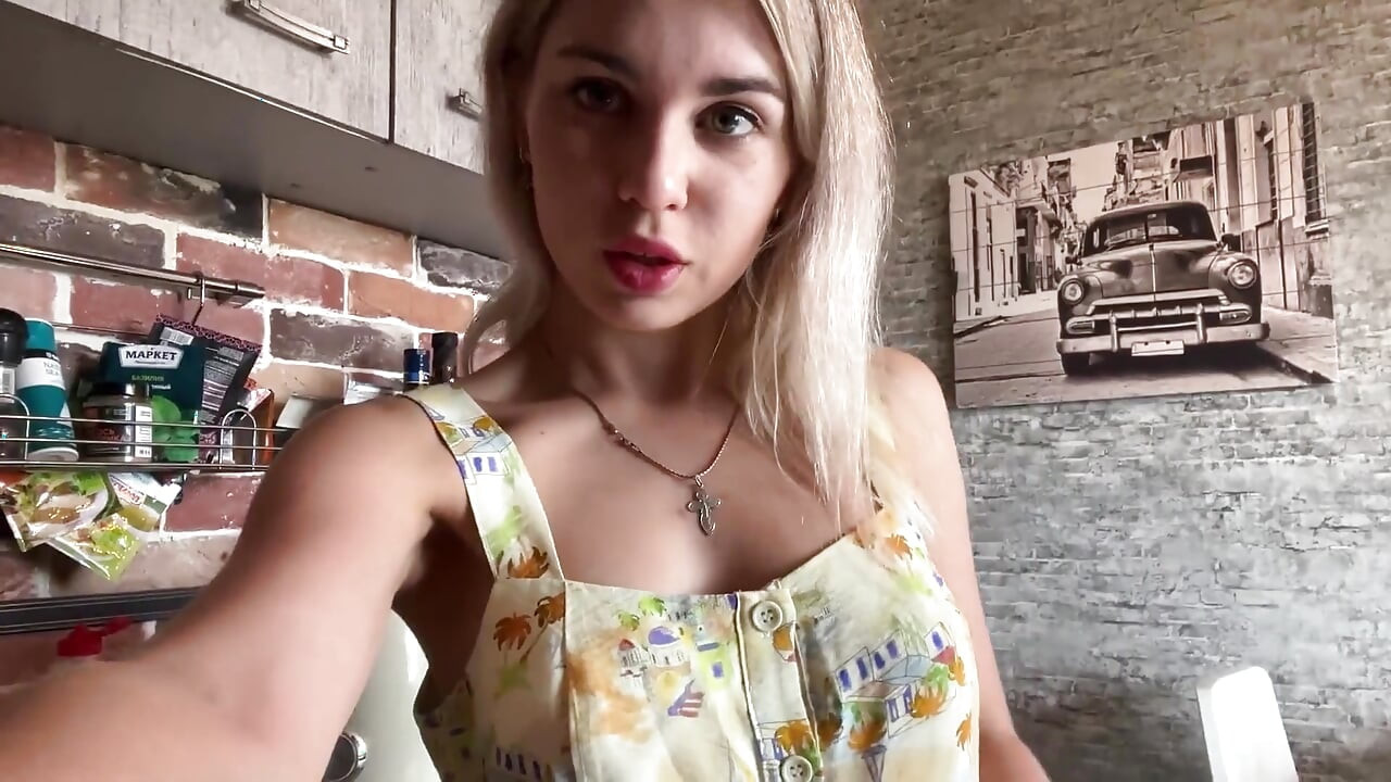 Wife Masturbates in the Kitchen
