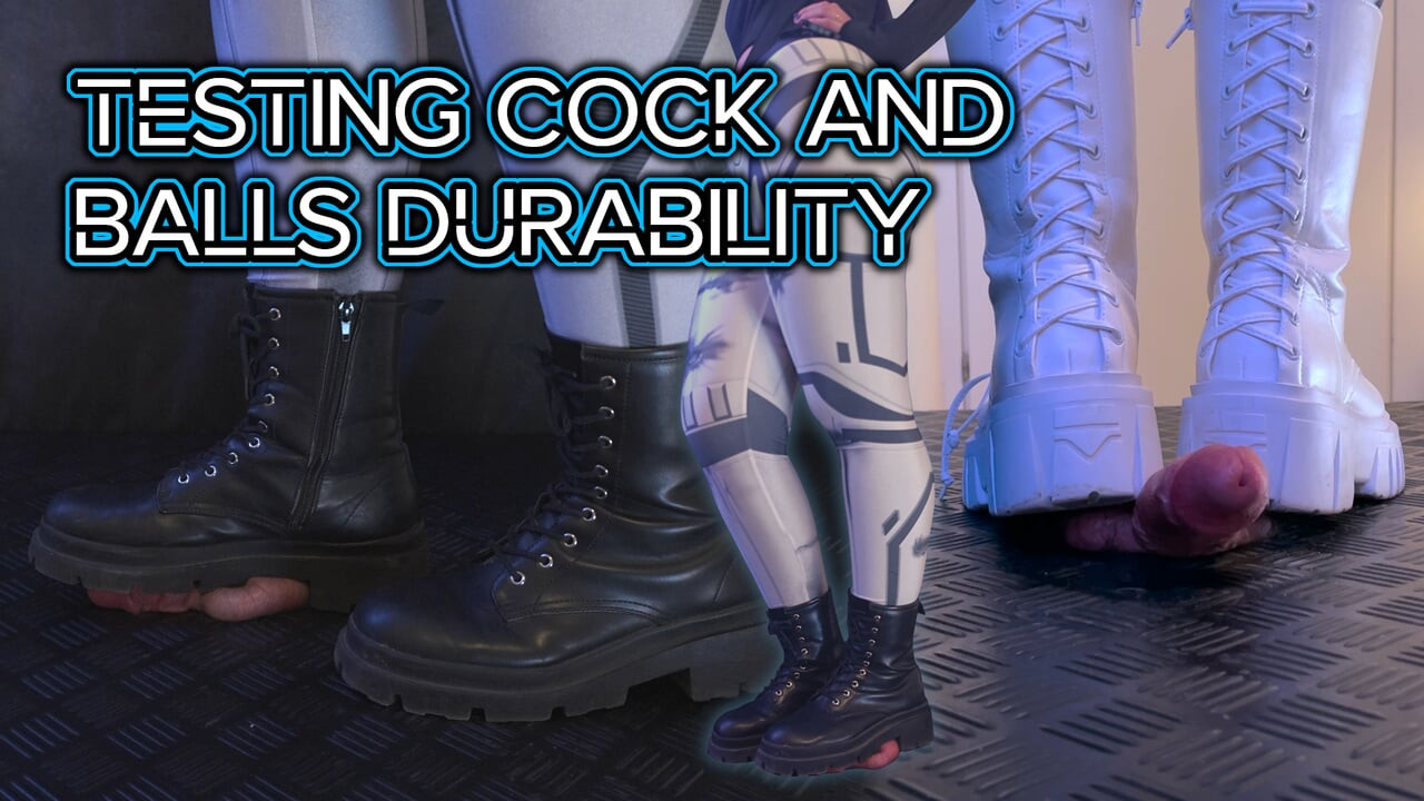 Testing Your Cock and Balls Durability with Two Pairs of Combat Boots - Cock Balls Crush Trample, Shoejob, Bootjob, CBT