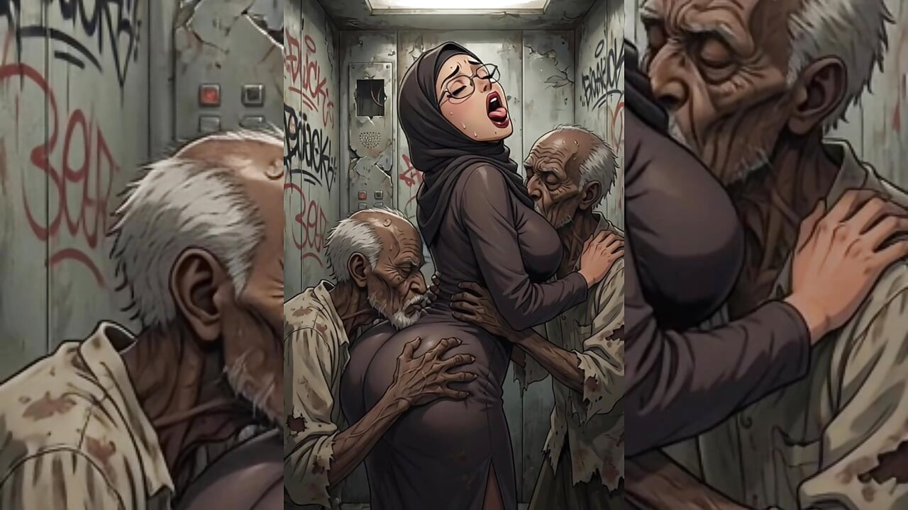 Hijabi Muslim Babes Degraded & Gangbanged by Ugly Bastards in tight spaces - Hijabi Series Part 3
