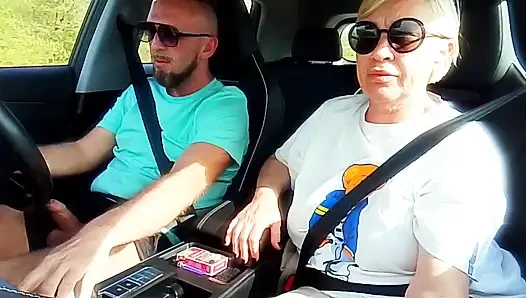 Family car ride with stepmom