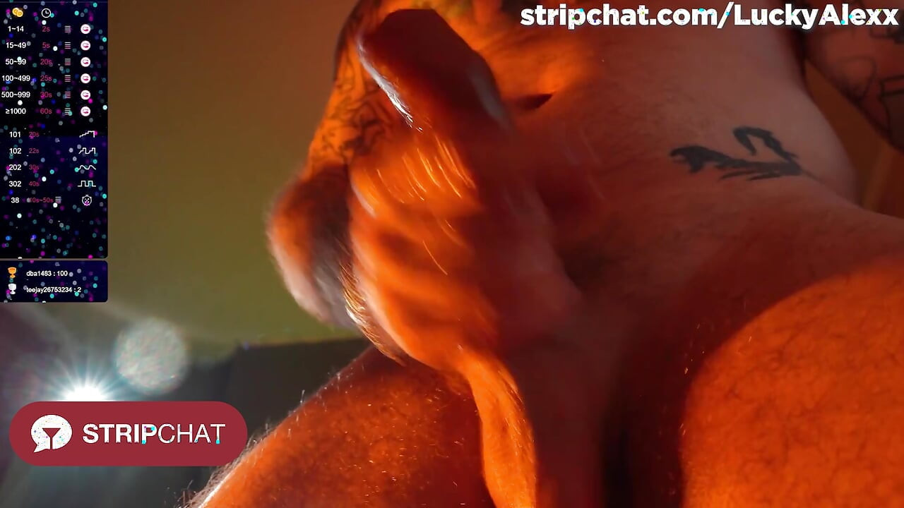 Gay Hunk with Tattoo Handjob Jerkoff Webcam Show Cumshot - LuckyAlexx