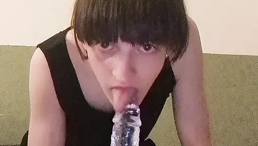 Selfbondage mittens ve dildo emiyor