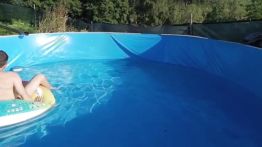 Wet Summer Ride. Handjob in the Pool