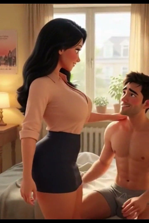 Curvy Mature Woman Catches Man Masturbating and Joins Him After Years Without Sex (ai Generated)