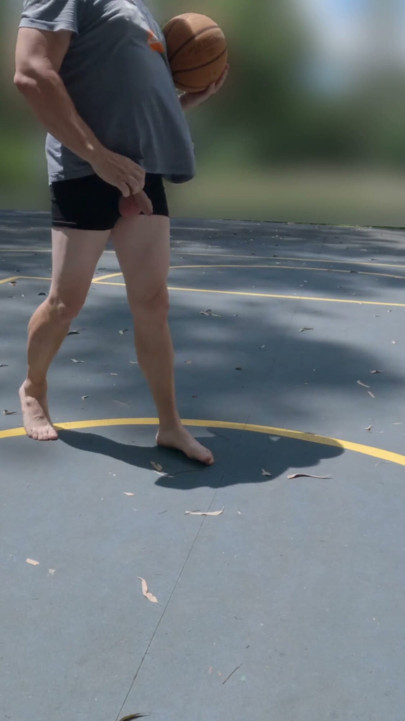 Cock out basketball - new location public dick flash | Clip 1
