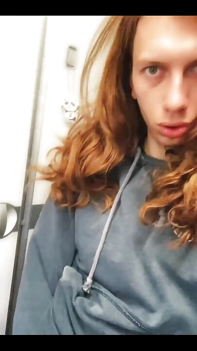 French Femboy Jerking off in the Toilet