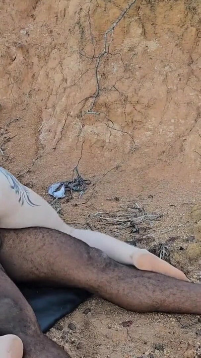 Captivating moment from "I let him eat my ass on the mountain I got so horny that I poured all my cum on the bastard's cock"