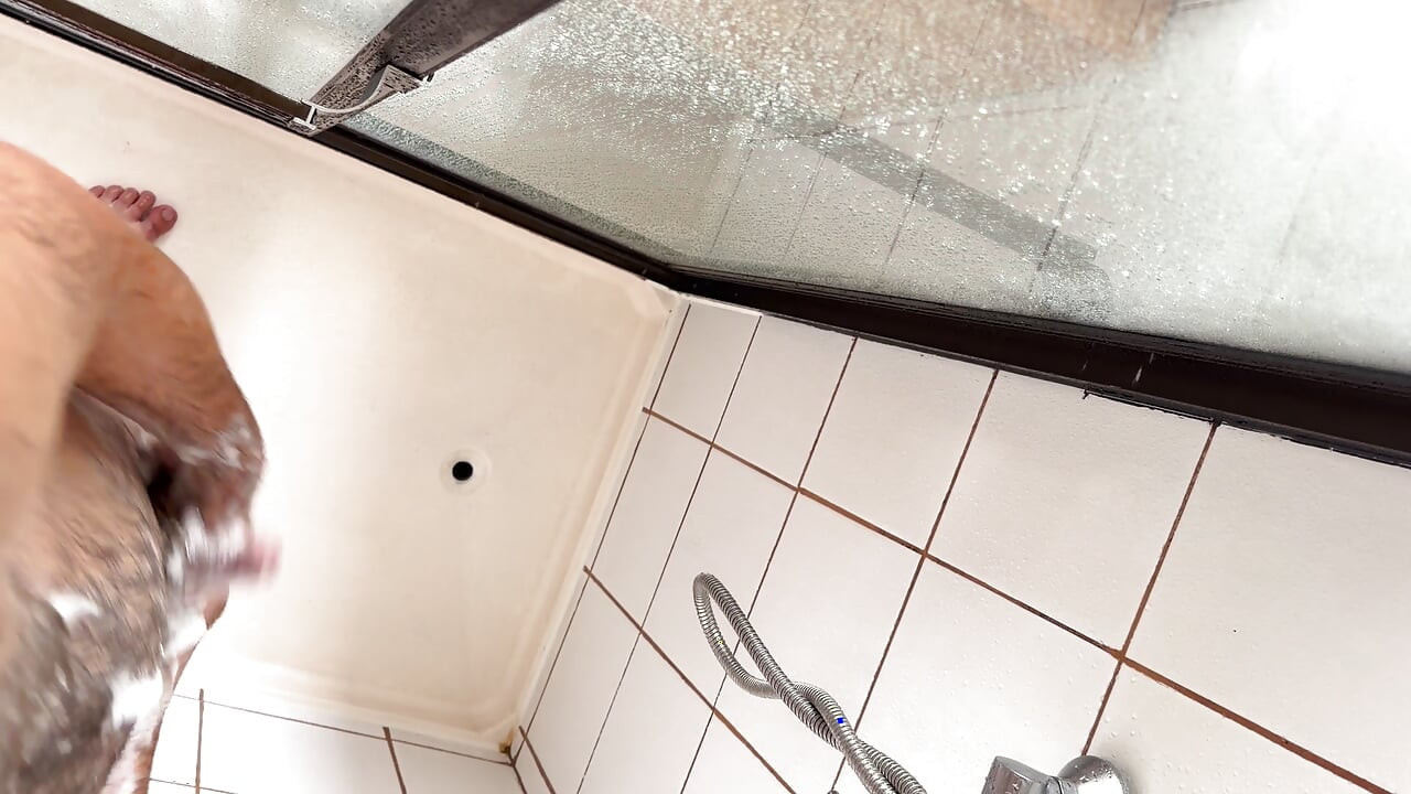 Straight guy gets a semi in the hostel shower