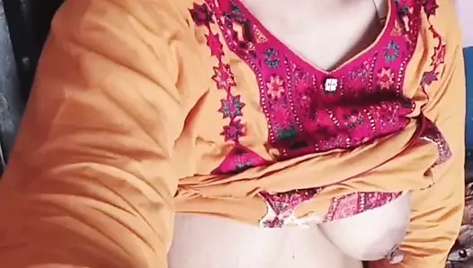 Hot step sister showing her big boobs and pussy to her step brother