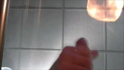 cumshot on glass table