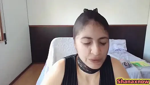 Canlı şovum sırasında fetiş siyah külot naylon encasement yüzü