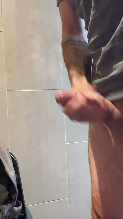 jerking off after a shower at a truck stop