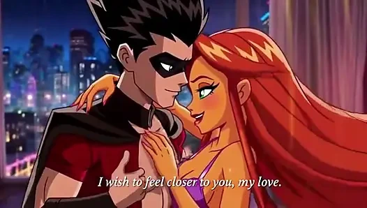 STARFIRE & ROBIN STEAMY PENTHOUSE ROMANCE - Hot 3D Anime Couple