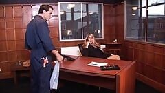 Jordan Kingsley has had one heck of a day and Gets Bent Over Her Desk And Fucked By The Janitor