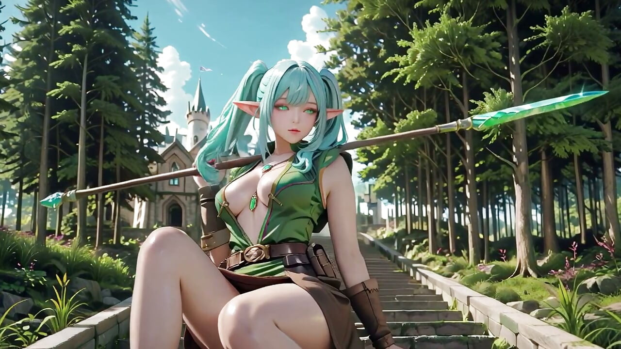 Forest Fantasy! Blue Elf Kneeling, Green Elf Teasing, Sun-Dappled Magic & Wand Play.