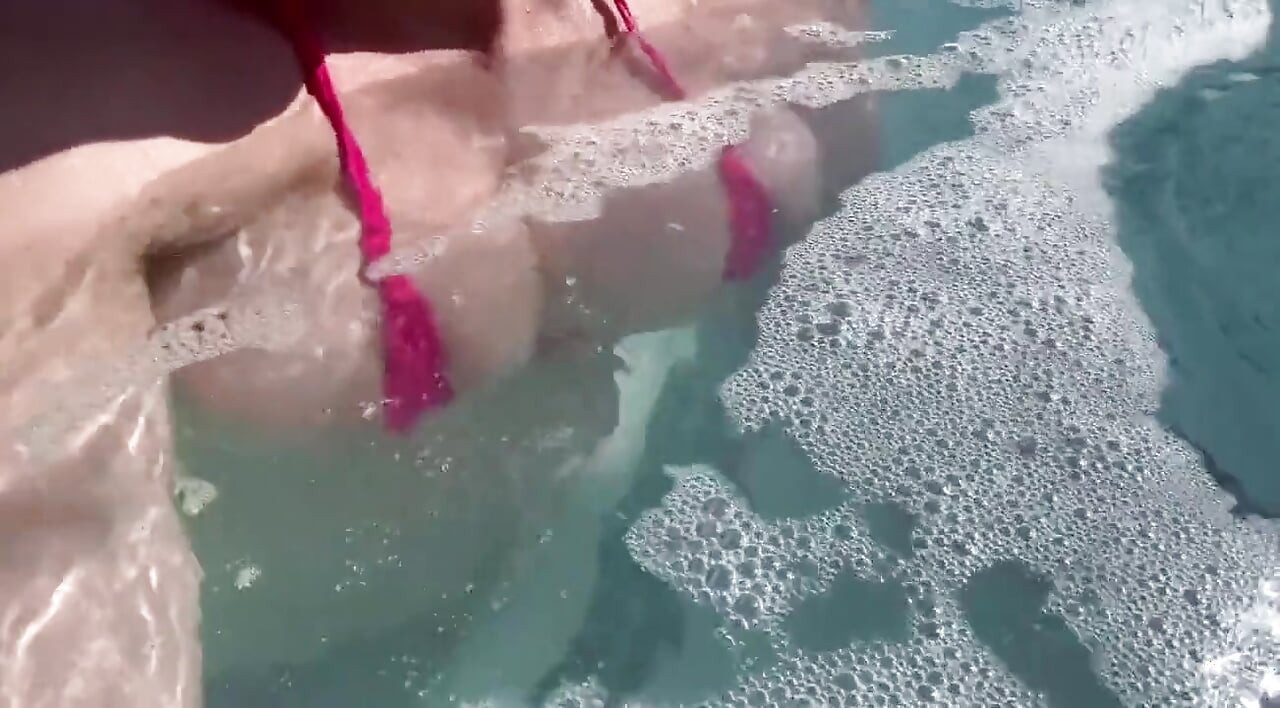 Artemisia Love Sexy and Horny Underwater Showing Her Big Tits in a Super Micro Bikini and You Can See Her Aureolas