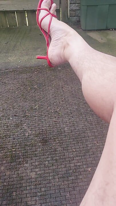 Cumming in Heels Outside Again!