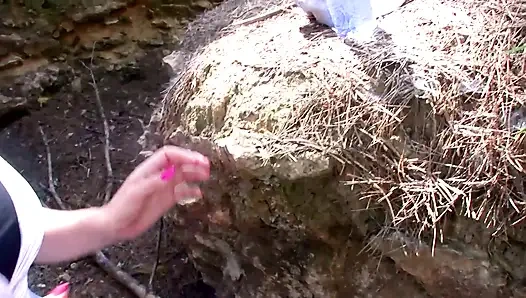 Outside fucking big dick sucking