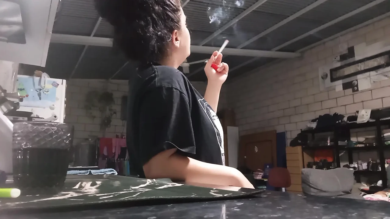 Sexy PAWG Smoking Cigarette