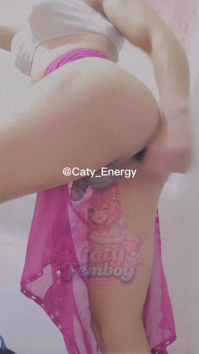 Twink Femboy having Fun with a Dildo Cucumber in Shower
