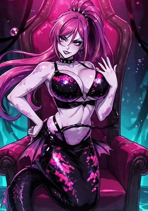 Animado dominatrix sirena tetona fumando instrucciones