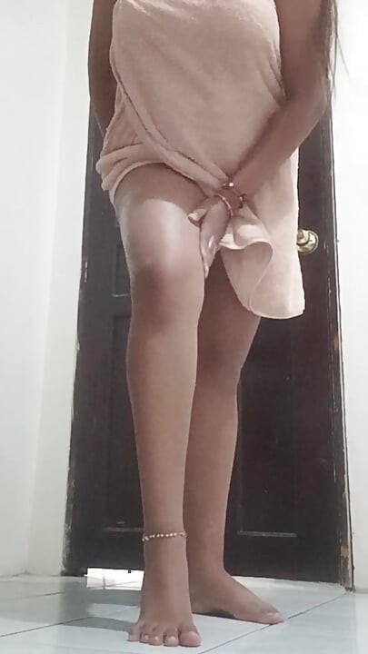 My aunty naked, changing clothes in her room.