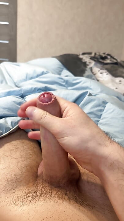 Man Masturbates His Big and Hard Dick