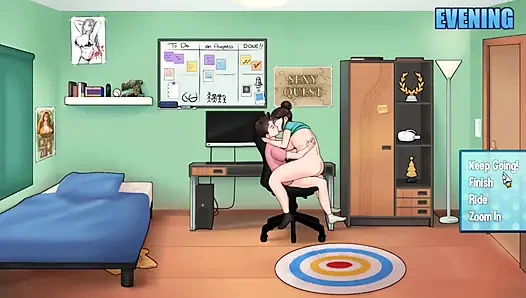 Hentai oyunu - ev işleri - bayanlar ile dörtlü seks