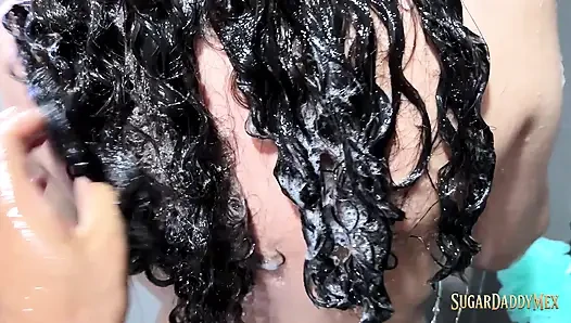 I caught her in the shower, ate her ass and pussy and then fucked her hard while we were soaking wet
