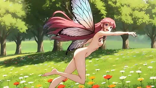 Fairy Orgy in the Meadow: Multi-Hair Hotties Masturbate and More