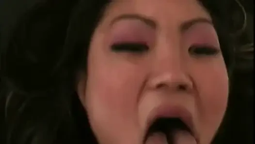 Sexy Asian Slut in Kinky Red Stockings Sucks Big Dick Then Takes It in Her Ass