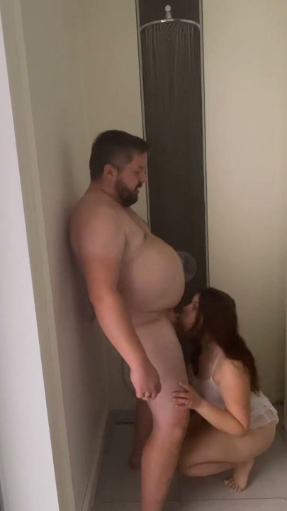 amateur WIFE quick shower sex and facial | Clip 1